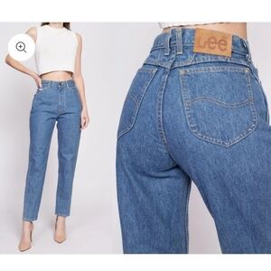 Vintage LEE Riders Classic Blue Women's Jeans Long Moms High Waist 80s